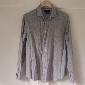 Massimo Dutti Brown Men’s Linen Shirt - Size M